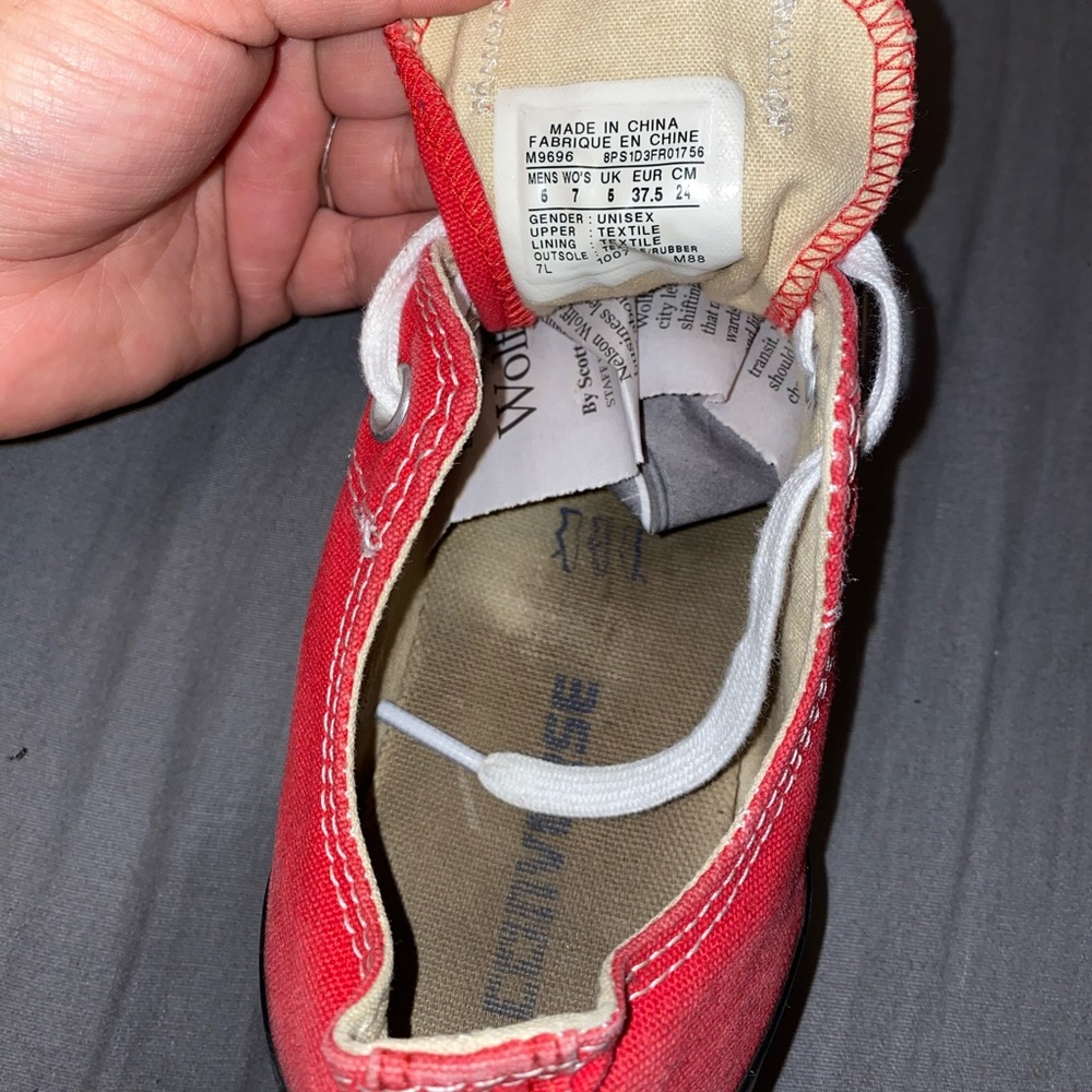 Red Low Top Converse - Picture 3 of 5